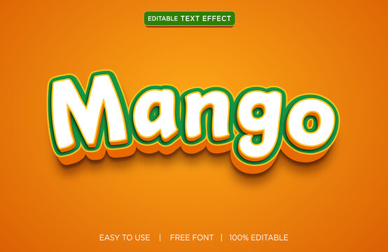 Mango Fruit editable text effect design with a premium vector with background