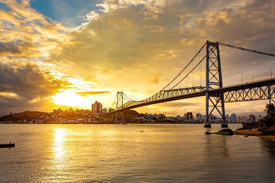 bay bridge at sunset Florianopolis Santa Catarina Brazil Florian&oacute;polis