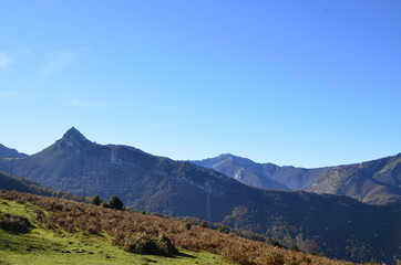 El mirador de la Collada, Asturias, España. Con preciosas vistas de los Picos de Europa.