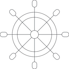 game gadgets icons ship and helm