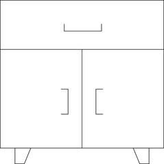 furniture icons cabinet and furniture