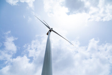 Windmill against blue skies