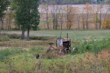 old tractor in the field