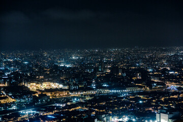 Fototapeta na wymiar city of night over lima city from san cristobal 