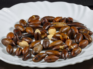 Baru nuts (Dipteryx alata) . Typical Brazilian nuts from the biome cerrado, very nutritious and healthy. 
