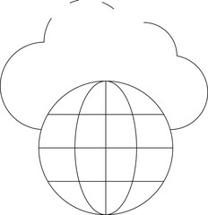 development icons cloud and earth grid