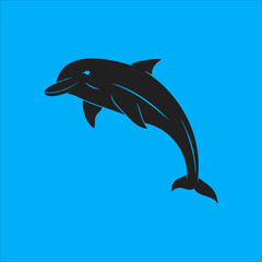 Jumping dolphins vector illustration