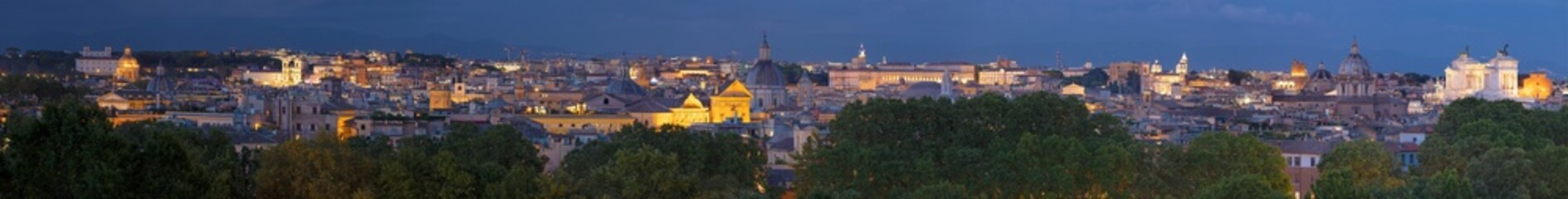 Fototapeta na wymiar Rome - The panorama at the dusk.