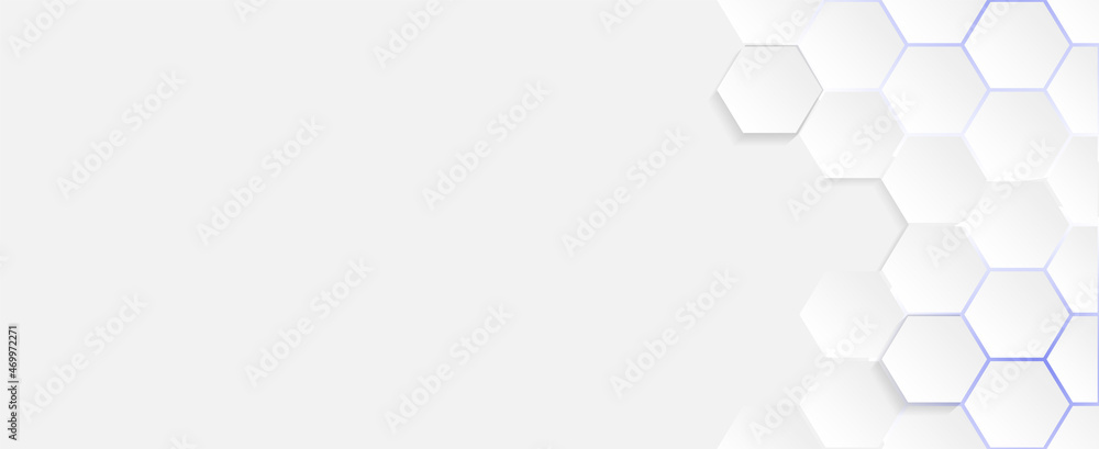 Fototapete abstract modern stylist 3d embossed hexagon honeycomb white background with geometric hexagon shapes