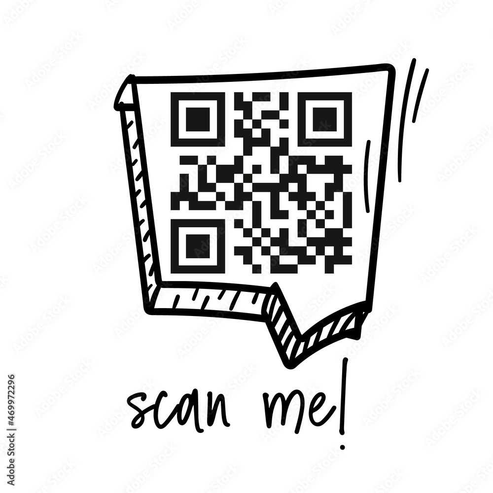 Poster QR code for smartphone. Inscription scan me with smartphone icon.