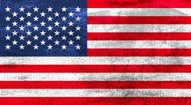 Grunge USA flag. American flag with grunge texture. Vector illustration