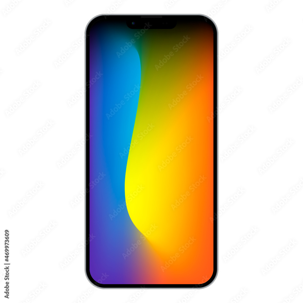 Poster realistic smartphone. smartphone mockup. device front view. 3d mobile phone stock vector.
