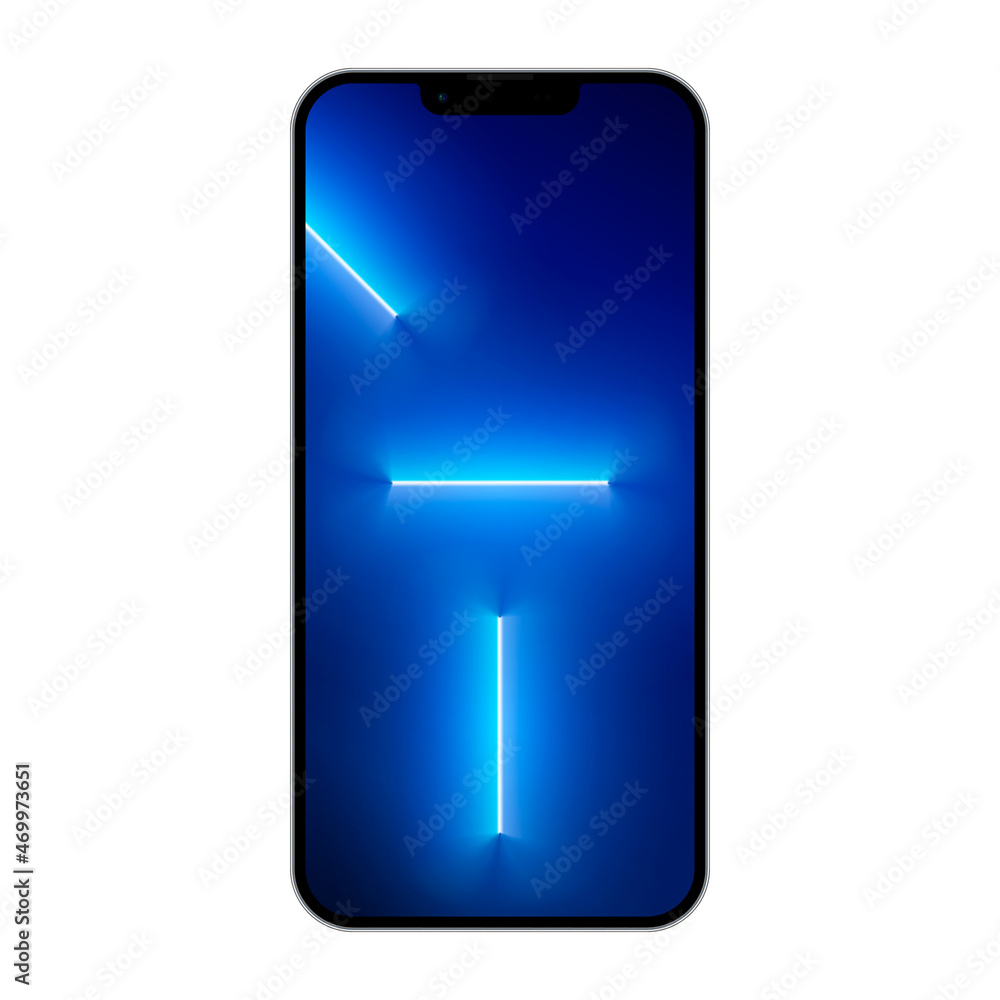 Poster realistic smartphone. smartphone mockup. device front view. 3d mobile phone stock vector.