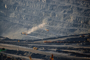 Open pit mine in mining and processing plant