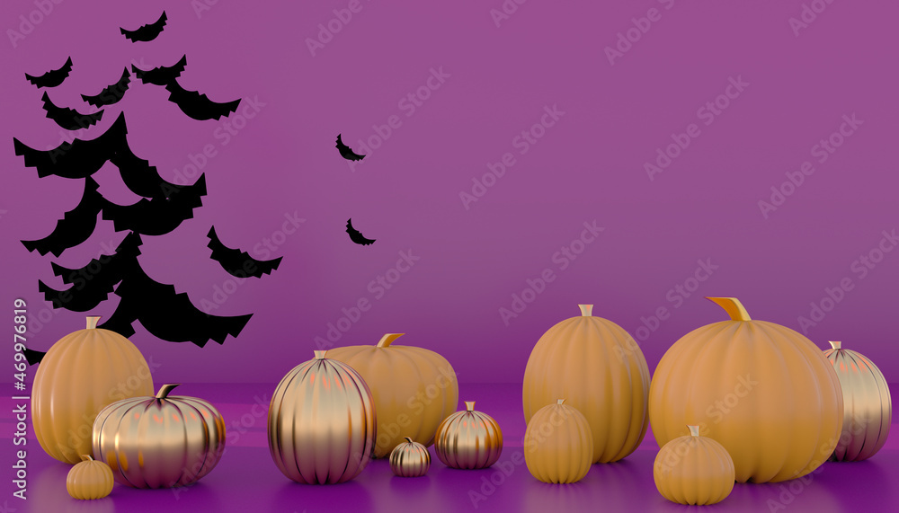 Aufkleber podium and minimal abstract background for halloween, 3d rendering geometric shape. 3d illustration.