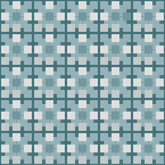 Abstract geometric pattern of squares with crosses. Seamless mosaic and tile. Vector illustration