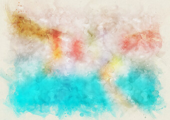 Abstract watercolor background. Color splashing on paper