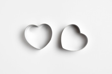 Heart-shaped mold  isolated on white background.High-resolution photo.Mock up