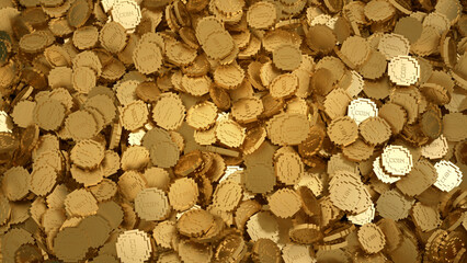 Massive heap of golden coins, digital high resolution texture