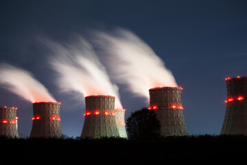 radiation near a nuclear power plant. Night emissions