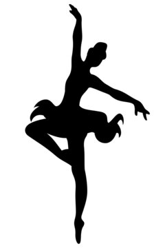 Ballet Dancer girl. Vector silhouette.