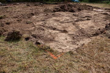 Site preparation for building a house