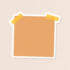 Brown lined notepaper journal sticker vector