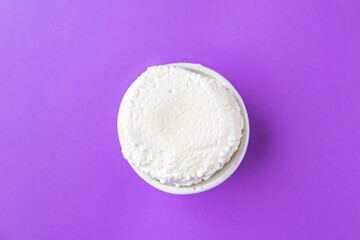 brynza or suluguni pickled cheese provolone meal snack on the table copy space food background rustic. top view keto or paleo diet vegetarian food