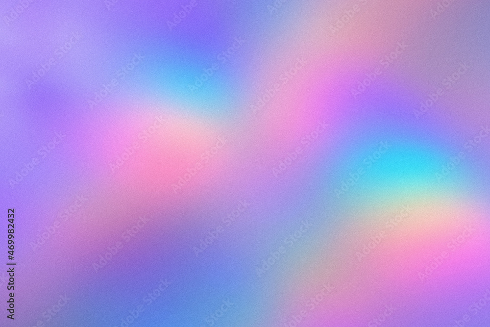 Aufkleber abstract pastel holographic blurred grainy gradient background texture. colorful digital grain soft 
