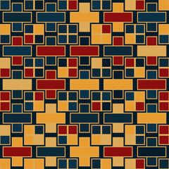 Abstract geometric pattern of squares. Seamless mosaic and tile. Vector illustration