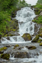 Waterfall in Vatchkazhets valley (former volcano field), Kamchatka, Russia