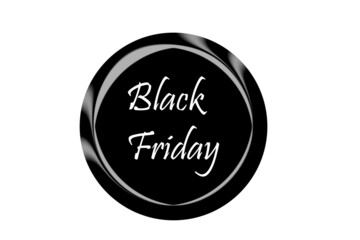 Tag label of Black Friday in black background 