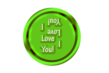 I love you in green color background 