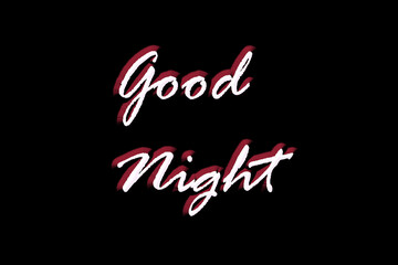 Good night message in black background 