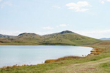 Mirror surface of Lake Vrazje. Montenegro
