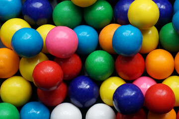 Macro view of colorful gumballs - can be used as background