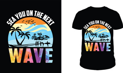 Summer, Beach, Ocean T Shirt and Retro-Vintage Graphic T Shirt Design