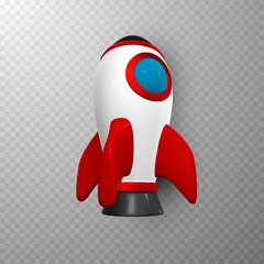 3d rocket spaceship render and draw by mesh. Realistic modern digital rocket. Vector illustration