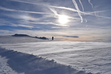 Beautiful view to the austrian alps in the winter
