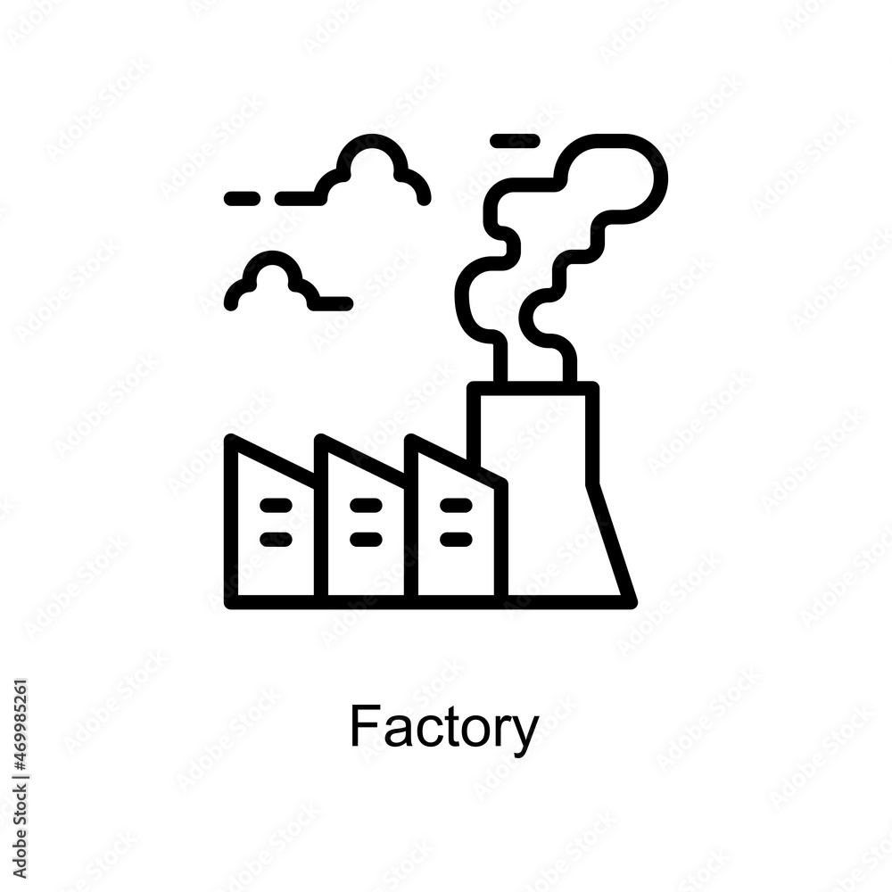 Poster factory vector outline icon. illustration style eps 10 file format