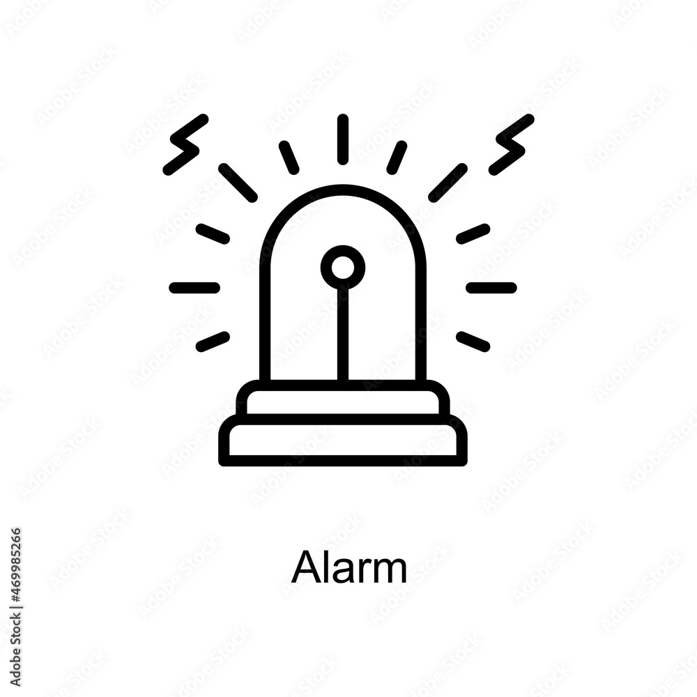 Poster alarm vector outline icon. illustration style eps 10 file format