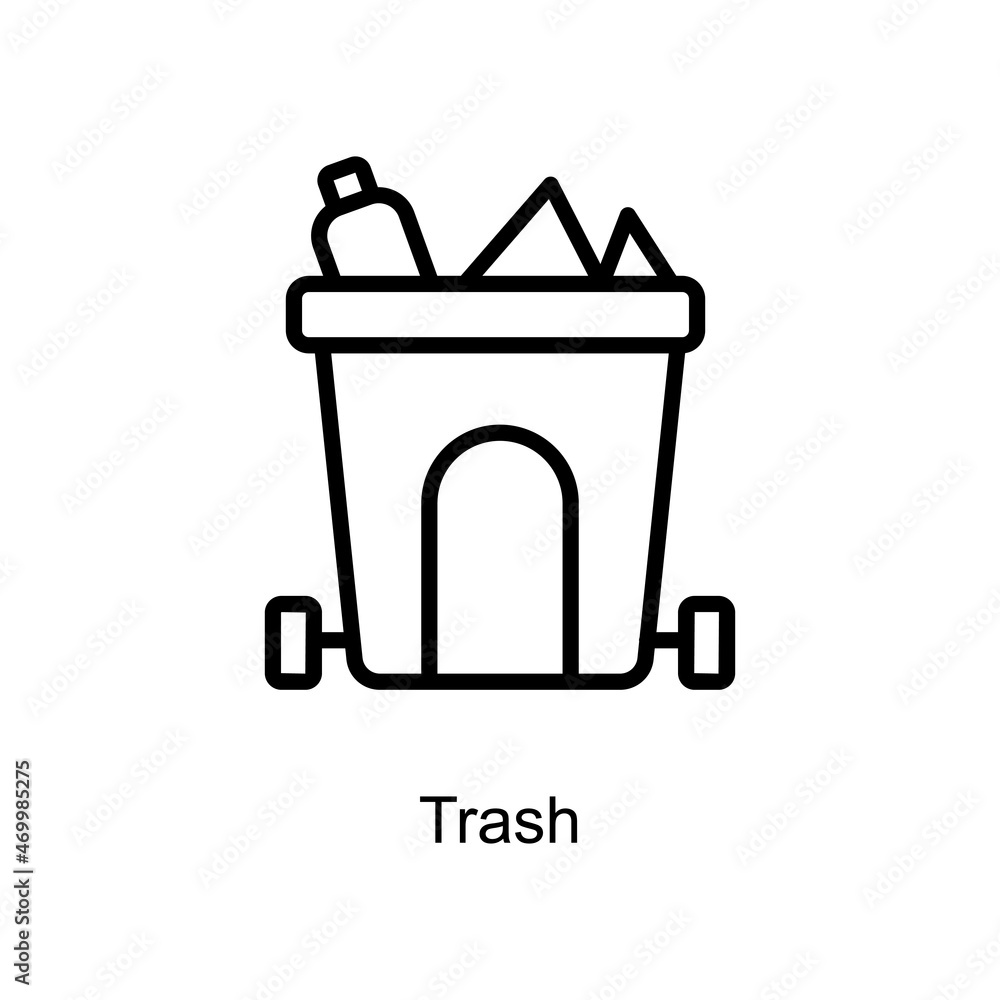 Poster trash vector outline icon. illustration style eps 10 file format