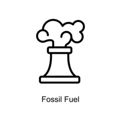 Fossil Fuel vector outline icon. Illustration style EPS 10 file format