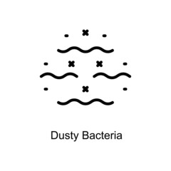 Dusty Bacteria vector outline icon. Illustration style EPS 10 file format