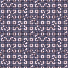 Abstract geometric seamless vector pattern in purple and pink. Vintage playful geometric texture with tiled polygons for fashion, home decor and wallpaper.