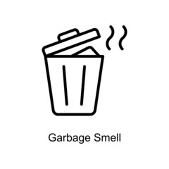 Garbage Smell vector outline icon. Illustration style EPS 10 file format