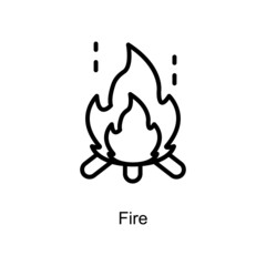 Fire vector outline icon. Illustration style EPS 10 file format
