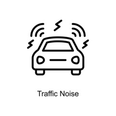 Traffic Noise vector outline icon. Illustration style EPS 10 file format