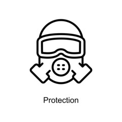 Protection vector outline icon. Illustration style EPS 10 file format