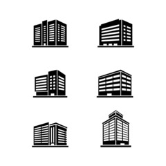 Fototapeta premium Set glyph icons of apartment house